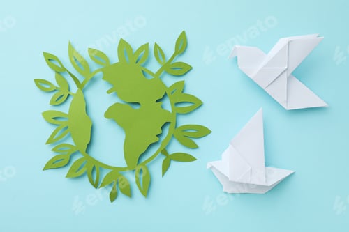 Preview: International day of peace or world peace day, symbol of peace - pigeon