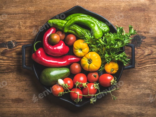 Preview: Fresh raw vegetable ingredients for healthy cooking or salad