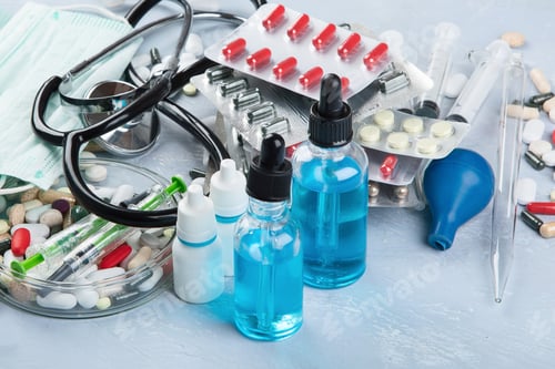 Preview: Heap Of Various Pharmaceutical Medicine Pills, Tablets And Capsules. Medical Concept