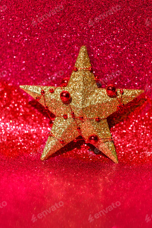 Preview: Christmas card with golden star