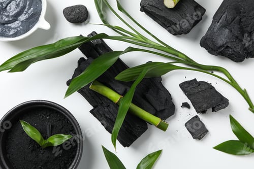 Preview: Concept of face and skin care - bamboo and charcoal