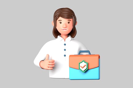 Preview: Woman with business case cartoon