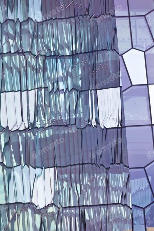 Preview: Facade detail of Harpa Concert Hall in Reykjavik
