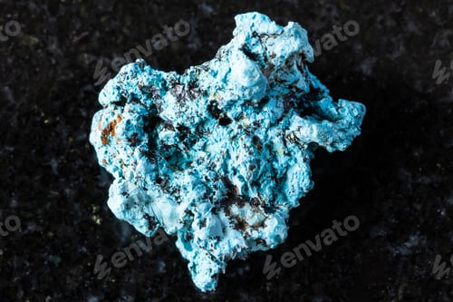 Preview: sample of raw shattuckite mineral on black
