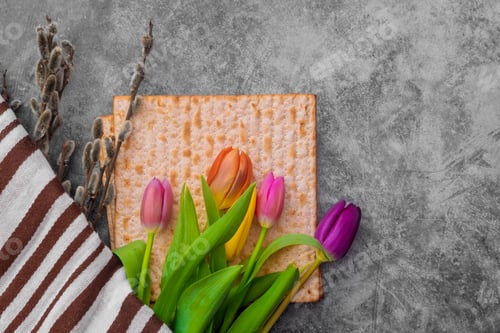 Preview: Jewish holiday Passover unleavened matzah bread of kosher for Pesach