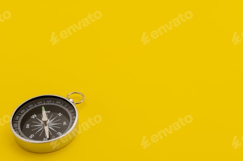 Preview: Compass isolated on a yellow background