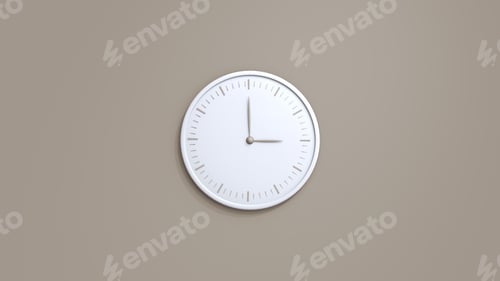 Preview: Clock on wall. White wall clock isolated on gray background.