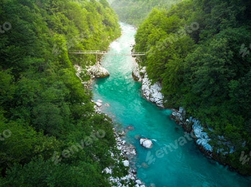 Preview: Aerial view over SOca river in Triglav Park, Slovenia