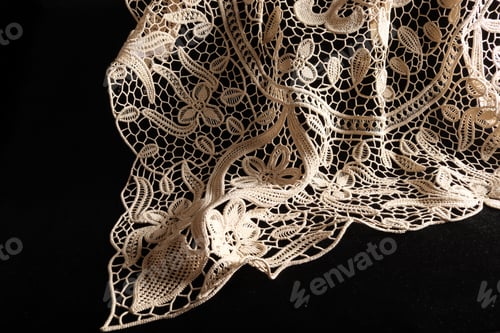 Preview: decorative lace on black background