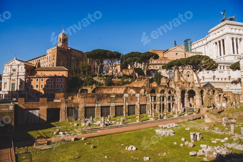 Preview: roman forum ruins on sunny day, Rome, Italy