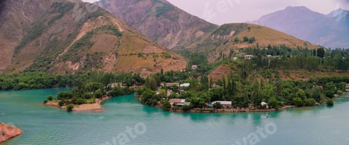 Preview: Island Surrounded By Mountains In Uzbekistan