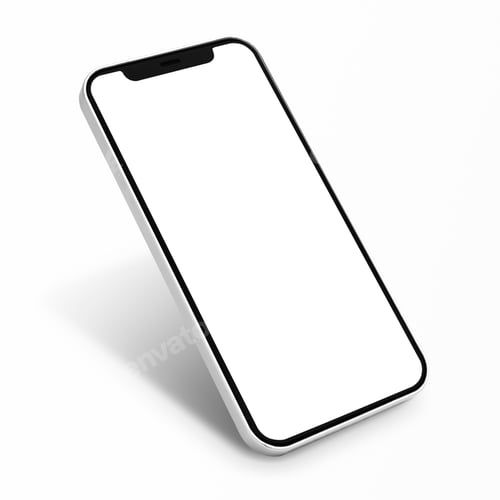 Preview: Smartphone with blank white screen innovative future technology
