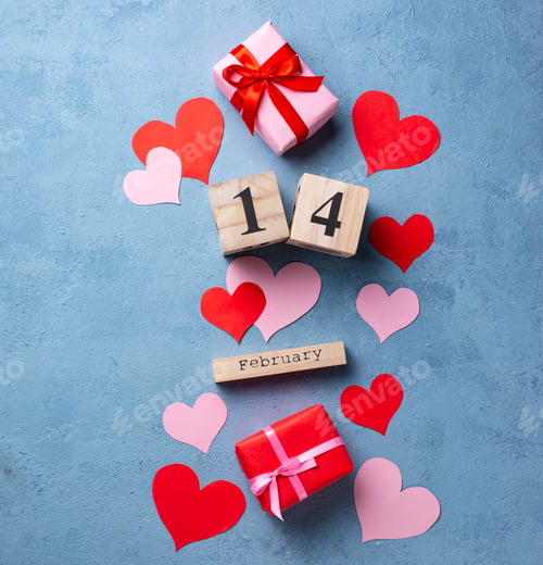 Preview: Valentines Day background with hearts