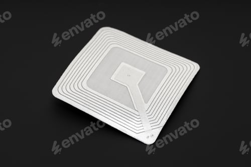 Preview: RFID tag isolated on black background