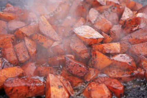 Preview: Frying Spicy Potato On Hot Plate