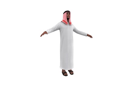 Preview: Man in traditional arab dress with outstretched arms
