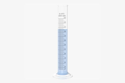 Preview: 250ml Graduated Cylinder with Measurement Lines and Liquid