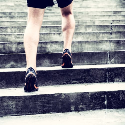 Preview: Jogger running on stairs sports training