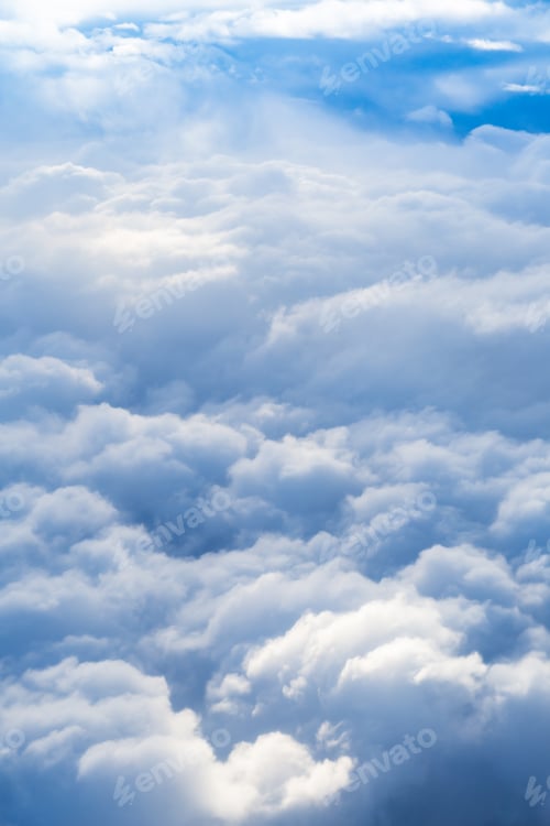 Preview: Fluffy storm clouds, aerial photography.