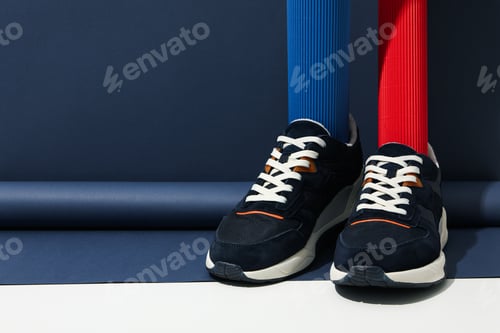 Preview: Concept of shoes - male sneakers, space for text