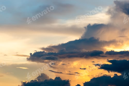 Preview: colorful dramatic sky with cloud at sunset.
