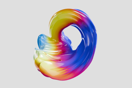 Preview: Artistic glossy 3D abstract torus shape