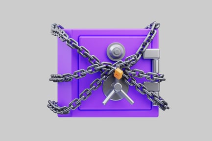 Preview: Padlocked safe with multi-linked chain