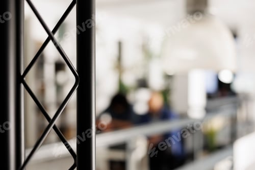 Preview: Blurred employees working in open space business office