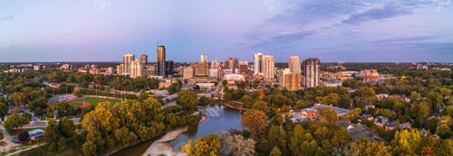 Preview: London, Ontario, Canada Skyline Over the Thames River