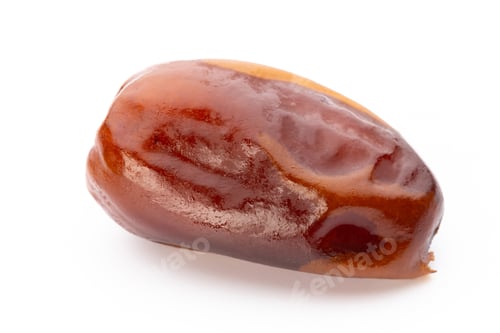 Preview: Dry dates isolated on white background. Top view. Flat lay pattern.