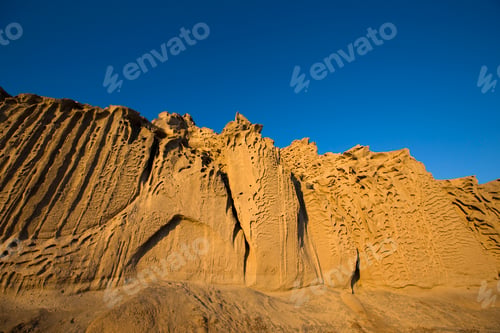 Preview: Vlychada beach volcanic ash sand rock formation on Santorini island in Greece