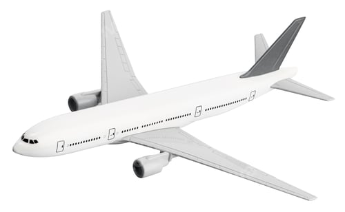 Preview: Blank Model airplane isolated on white background