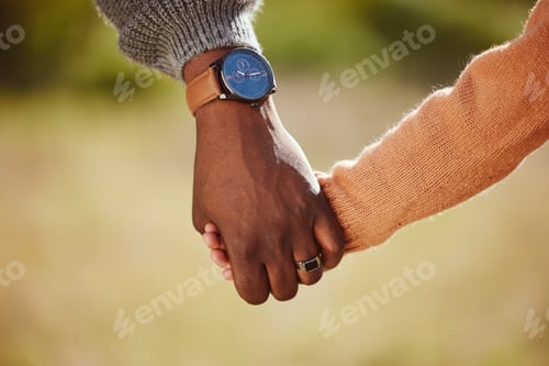 Preview: Parent, child and holding hands for care, love and support in trust, relationship and walk together