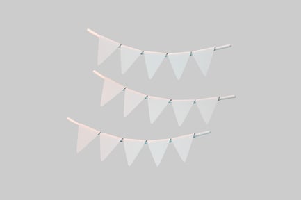 Vista previa: Set minimalista de banderines blancos