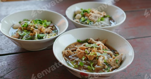 Preview: Thailand cuisine boat noodles in restaurant