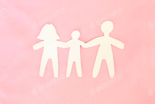 Preview: Stick figure family paper doll chain
