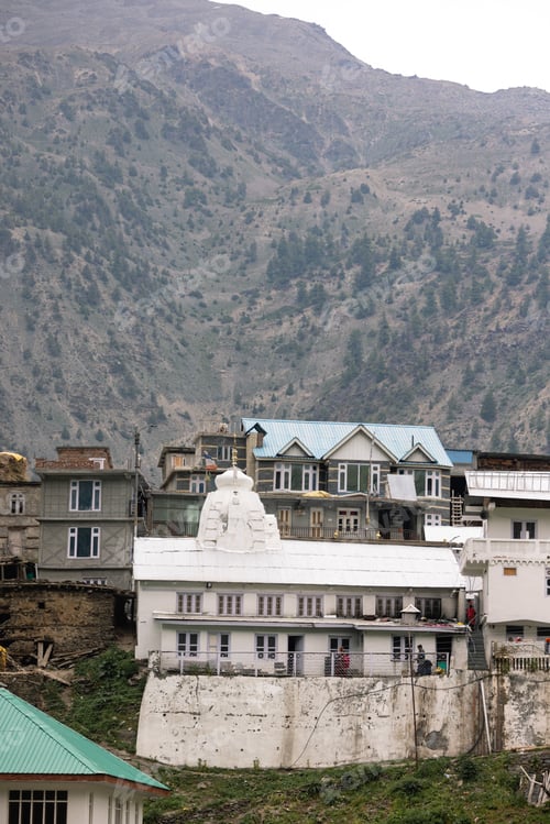 Preview: Trilokinath village and temple Garsha Phagpa on left bank of the Chenab River village of Udaipur