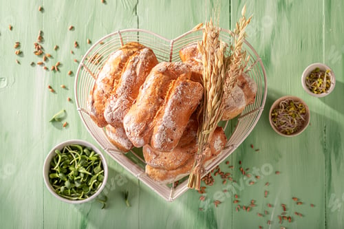 Preview: Tasty and healthy sprouts buns made of sprouts and wheat.