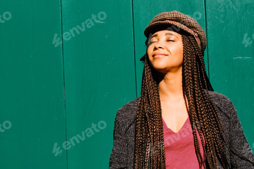 Preview: portrait of black woman with braids - real people concept