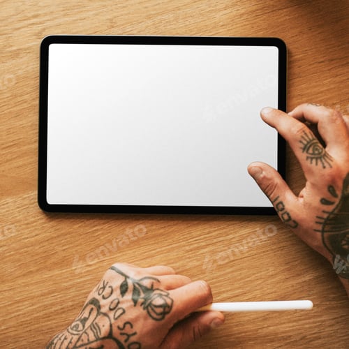 Preview: Blank digital tablet screen mockup