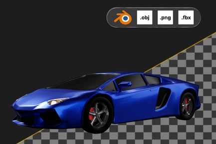 Preview: 3D Blue Supercar