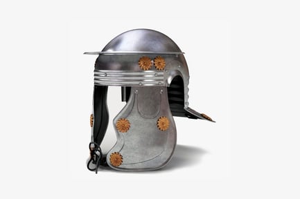Preview: Medieval helmet with floral detail and chin cord