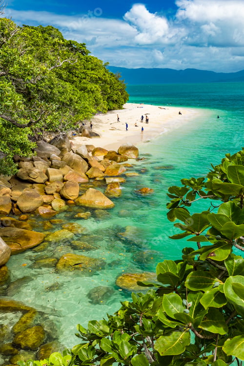 Preview: Nudey Beach on Fitzroy Island, Cairns, Queensland, Australia, Great Barrier Reef