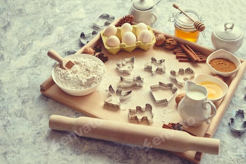 Preview: Delicious fresh and healthy ingredients for Christmas gingerbread