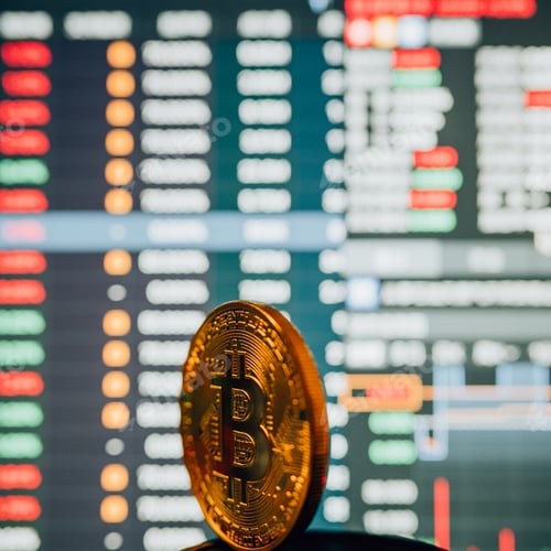 Preview: cryptocurrency and stock market business concept