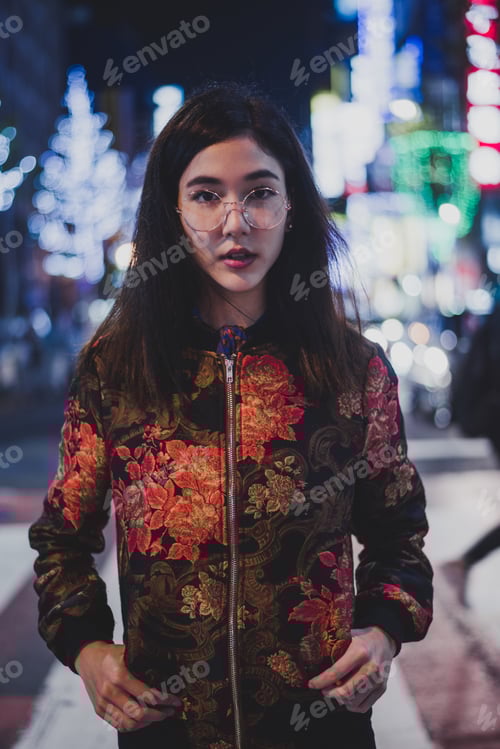 Preview: Beautiful asian japanese girl street portraits
