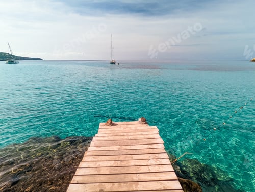Preview: Beautiful coast and sea in Cala Tarida, Ibiza island, Spain