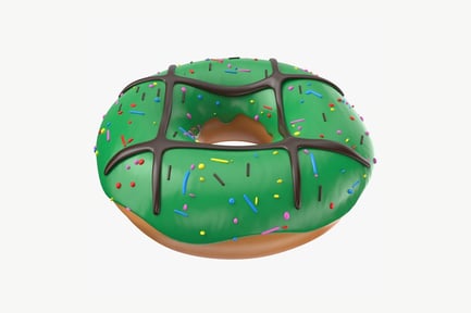 Preview: Mint Frosted Donut with Chocolate Drizzle & Sprinkles