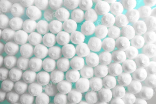 Preview: Many cotton swabs as background, closeup view