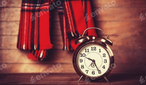 Preview: Alarm clock and scarf.